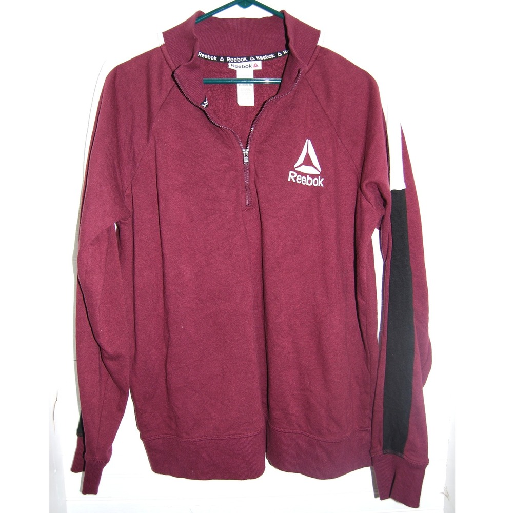 Reebok sweatshirt‎ Men's XL Burgundy colorblock 1/4 Zip collared sweater